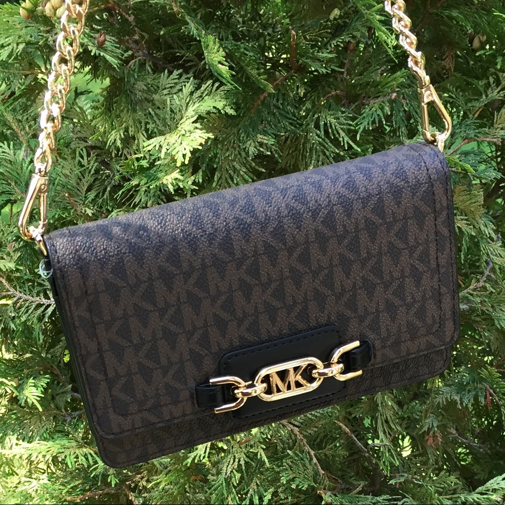 Michael Kors Heather Brown, Black Crossbody Bag - Picture 4 of 9